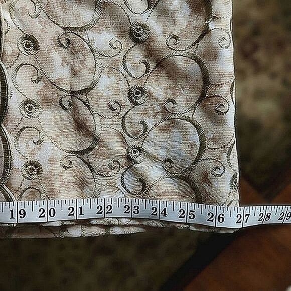 Vtg 70s tailor-made brocade formal V-neck faux wrap gown - Picture 12 of 14